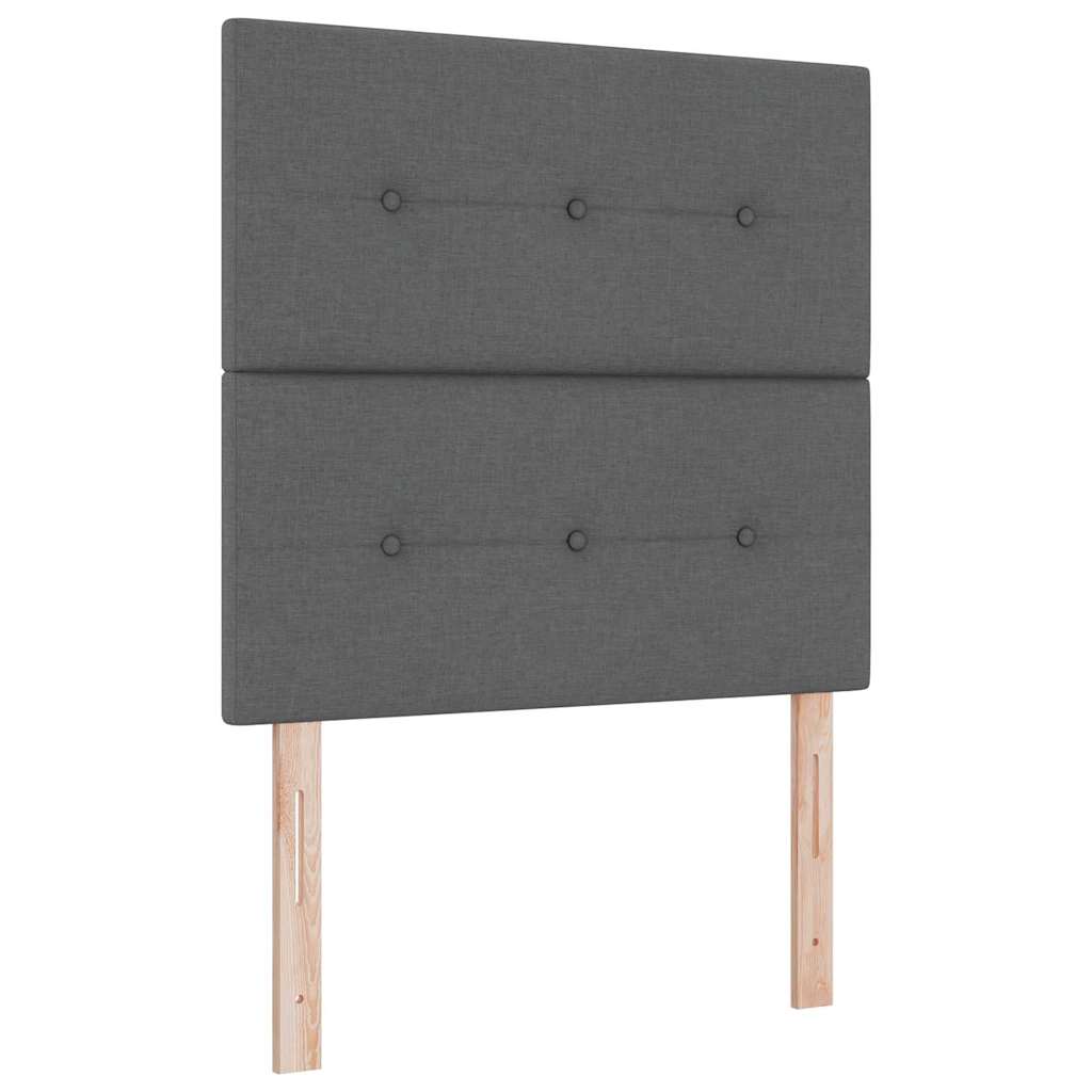 LED Headboard with LED Strip Lights Dark Grey 100 cm Fabric